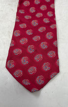 Load image into Gallery viewer, Robert Talbott Mens Red Paisley Print Keeper Loop Adjustable Pointed Tie
