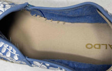 Load image into Gallery viewer, Aldo Womens Blue Beige Embroidered Slip-On Espadrille Flats Size 7.5