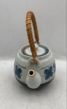 Load image into Gallery viewer, Japanese Teapot Set Blue Flower Pattern Rattan Handle Pot 6 Tea Cups Tableware