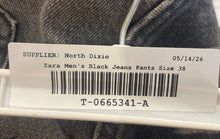 Load image into Gallery viewer, Zara Mens Black Denim Dark Wash Stretch Pockets Straight Leg Jeans Size 38