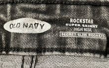 Load image into Gallery viewer, Old Navy Womens Rockstar Black Denim High-Rise Super Skinny Jeans Size 12