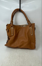 Load image into Gallery viewer, Jessica Simpson Womens Brown Leather Double Handle Zipper Shoulder Handbag