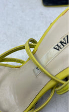 Load image into Gallery viewer, Zara Womens Yellow Leather Buckle Open Toe Block Strappy Heels Size EUR 37