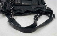 Load image into Gallery viewer, Michael Kors Womens Black Leather Bottom Studs Double Strap Shoulder Handbag