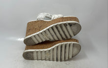 Load image into Gallery viewer, Aldo Womens White Open Toe Braided Strap Cork Wedge Platform Sandals Size 9