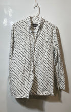 Load image into Gallery viewer, Zara Mens White Printed Long Sleeve Collared Slim Fit Button-Up Shirt Size M