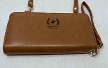 Load image into Gallery viewer, Beverly Hills Polo Club Womens Brown Faux Leather Wristlet Wallet Crossbody Bag