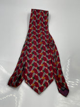 Load image into Gallery viewer, Christian Dior Mens Red Printed Keeper Loop Adjustable Formal Pointed Tie