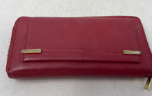 Load image into Gallery viewer, Vince Camuto Womens Red Credit Card Slots Zip-Around Wallet