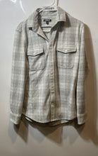 Load image into Gallery viewer, Express Mens Gray Plaid Print Long Sleeve Collared Button-Up Shirt Size S