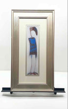 Load image into Gallery viewer, Wall Hanging Home Decor Blue Abstract Figure Matted Square Framed Art Print