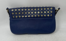 Load image into Gallery viewer, Anne Klein Womens Blue Gold-Tone Geometric Inner Pockets Shoulder Handbag