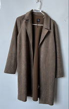 Load image into Gallery viewer, Zara Womens Brown Collared Long Sleeve Open-Front Trench Coat Size Small