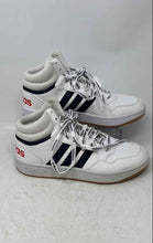 Load image into Gallery viewer, Adidas Mens Hoops 3.0 Mid White Black Mid Top Lace-Up Sneaker Shoes Size 8