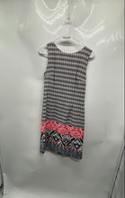 Load image into Gallery viewer, Mario Serrani Womens Black White Geometric Sleeveless Round Neck Mini Dress Sz 6