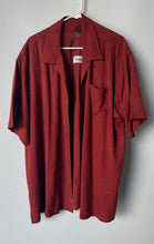 Load image into Gallery viewer, Tommy Bahama Mens Dark Rust Silk Short Sleeve Collared Button-Up Shirt Size XLX