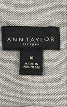 Load image into Gallery viewer, Ann Taylor Womens Gray Long Sleeve Round Neck Four-Button Blazer Size 10