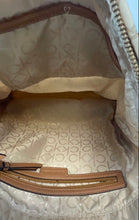 Load image into Gallery viewer, Calvin Klein Womens Beige Signature Floral Print Double Handle Tote Handbag