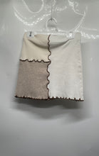 Load image into Gallery viewer, Bershka Womens Beige Patchwork Elastic Waist Ribbed Knit Mini Skirt Size Small