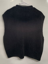 Load image into Gallery viewer, Timberland Mens Black Sleeveless Pockets Ribbed Full-Zip Vest Sweater Size L