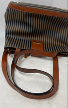 Load image into Gallery viewer, Boots N Bags Womens Brown Striped Double Handle Shoulder Tote Purse