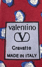 Load image into Gallery viewer, Valentino Mens Red Blue Printed Silk Adjustable Pointed Tie One Size