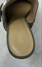 Load image into Gallery viewer, Michael Kors Womens Kara Green Black Suede Round Toe Block Mule Heels Size 6 M