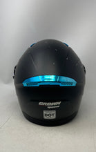 Load image into Gallery viewer, Crown Racing Mens Black Blue Full Face Motorcycle Helmet Size Large