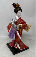 Load image into Gallery viewer, Vintage Style Chinese Floral Pattern Porcelain Doll With Red Kimono Outfit