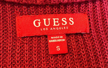 Load image into Gallery viewer, Guess Mens Red Black Gray Colorblock Cotton Long Sleeve Pullover Sweater Size S