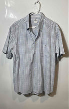 Load image into Gallery viewer, Lacoste Mens Light Blue Plaid Print Cotton Short Sleeve Dress Shirt Size 45