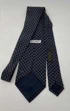 Load image into Gallery viewer, Giorgio Armani Mens Blue Geometric Print Silk Keeper Loop Adjustable Pointed Tie