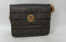 Load image into Gallery viewer, Giani Bernini Womens Brown Signature Faux Leather Magnetic Flap Crossbody Bag