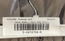 Load image into Gallery viewer, Mango Womens Gray Flat Front Pockets Belted Relaxed Fit Trouser Pants Size M