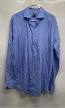 Load image into Gallery viewer, Boggi Milano Mens Blue Striped Long Sleeve Spread Collar Dress Shirt Size 43/17