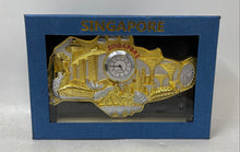 Load image into Gallery viewer, Gold And Silver-Tone Singapore City Home Decorative Quartz Desk Clock With Box