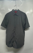 Load image into Gallery viewer, Hugo Boss Mens Gray Short Sleeve Collared Slim Fit Button-Up Shirt Size Large