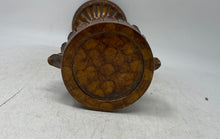 Load image into Gallery viewer, Antique Brown Wood Metal Baroque Scroll Victorian Pedestal Candlestick Holder