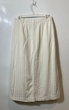 Load image into Gallery viewer, H&M Womens White Black Pinstripe Button Front Long A-Line Skirt Size 6