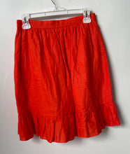 Load image into Gallery viewer, J.Crew Womens Orange Linen Side-Zip Ruffle Short A-Line Skirt Size 2