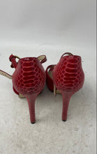 Load image into Gallery viewer, Michael Kors Womens Nada Red Snakeskin Leather Stiletto Platform Heels Size 8