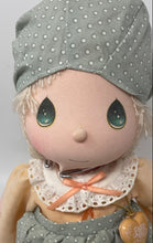 Load image into Gallery viewer, Stuffed Plush Green Polka Dot Dress White Lace Collar Apron Kids Doll