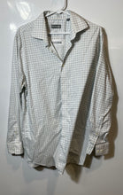 Load image into Gallery viewer, Michael Kors Mens White Plaid Airsoft Stretch Regular Fit Dress Shirt Size L 16
