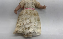 Load image into Gallery viewer, Pink Bow Crochet Dress Blonde Hair Pacifier Collectible Porcelain Doll
