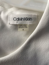 Load image into Gallery viewer, Calvin Klein Womens White Sleeveless High-Low Flounce Hem Sheath Dress Size 8