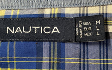 Load image into Gallery viewer, Nautica Mens Multicolor Cotton Long Sleeve Collared Button-Up Shirt Size Medium