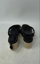 Load image into Gallery viewer, Michael Kors Womens Casey Black Leather Wedge Espadrille Sandals Size 7