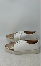 Load image into Gallery viewer, Vizzano Womens White Gold Glitter Low Top Lace-Up Sneaker Shoes Size 8