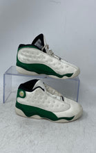 Load image into Gallery viewer, Nike Unisex Kids Air Jordan 13 White Green Sneaker Shoes Size 10C No Laces
