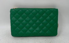 Load image into Gallery viewer, Forever 21 Womens Green Leather Semi Chain Strap Quilted Crossbody Purse